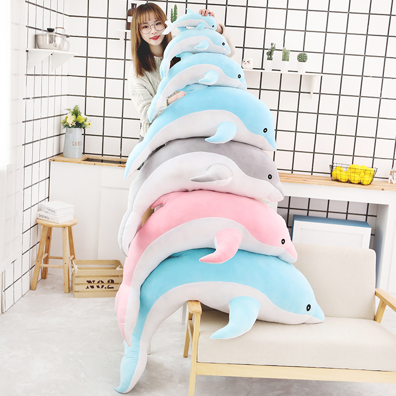 Wholesale Lovely Stuffed Soft Animal Dolls Dolphin Plush Pillow gift For Children Girls Sleeping Cushion pillow 6