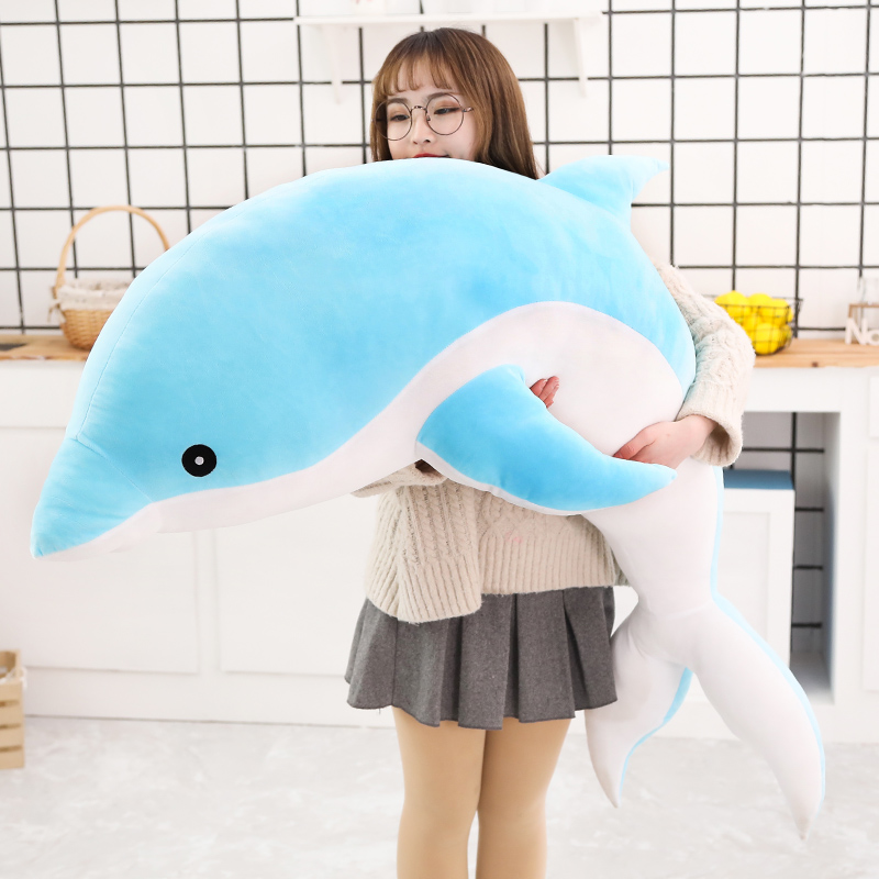 Wholesale Lovely Stuffed Soft Animal Dolls Dolphin Plush Pillow gift For Children Girls Sleeping Cushion pillow 5