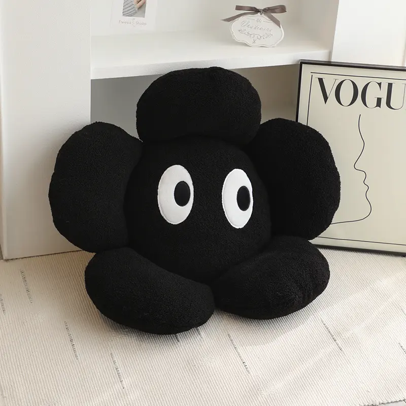Stuffed plush beautiful flower pillow with big eyes 8