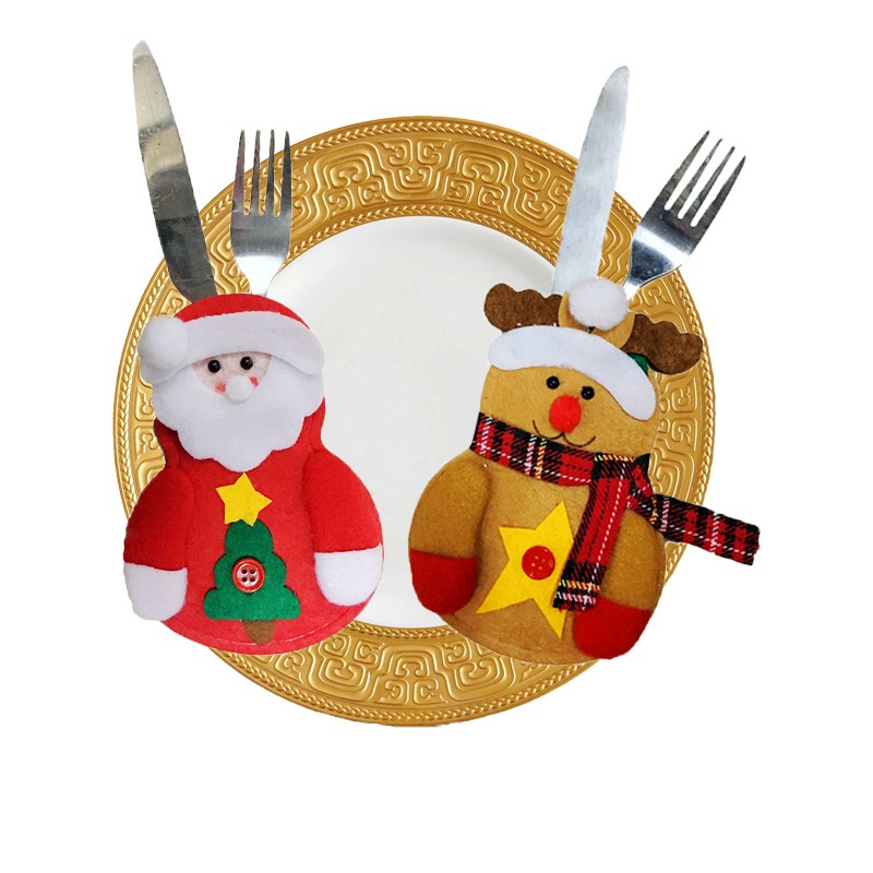 Christmas Desktop Decoration Christmas Knife and Fork Set 8