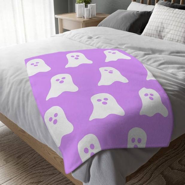 Halloween Blanket Wall Decoration Ghost Party Decoration Pink Halloween Custom Blanket 9