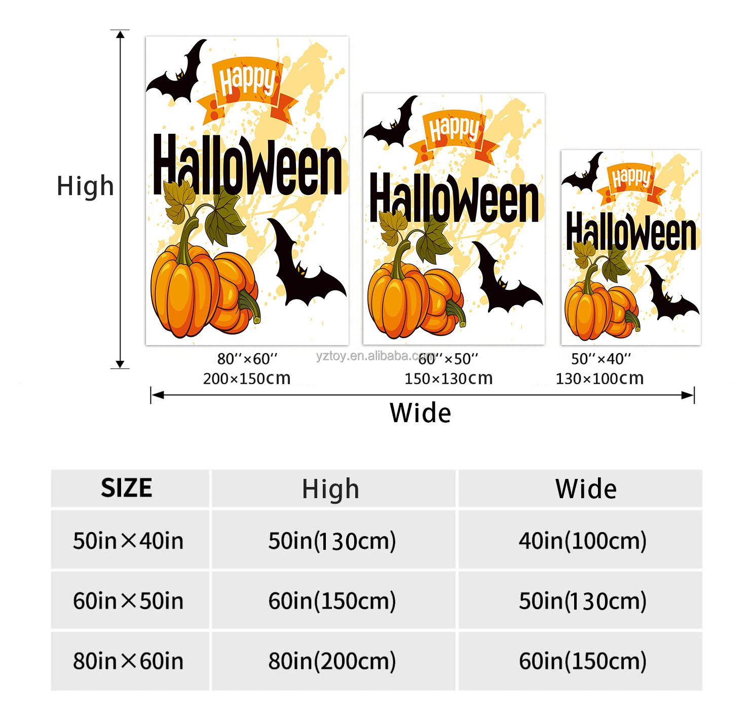 Custom Printing Velvet Throw Blanket Pumpkin Halloween Blanket 9
