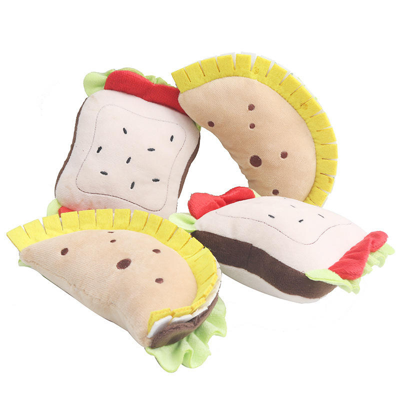 Ready to Ship Simulation Bread Stuffed Dog Toy Plush Toy for Pet Dog Pet Toys 10