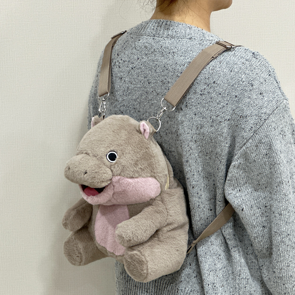 Soft Hippo Stuffed Animals Backpack Plush Toy Popular Plush Children Bag 3