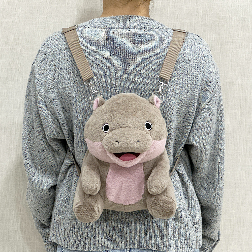 Soft Hippo Stuffed Animals Backpack Plush Toy Popular Plush Children Bag 2