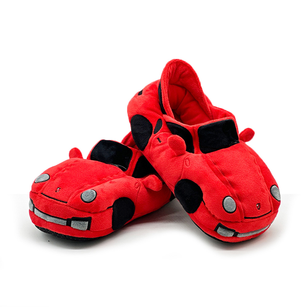 Customized Red Car Shape Slippers Plush Car Slippers Shoe Winter Autumn Indoor Shoes 4
