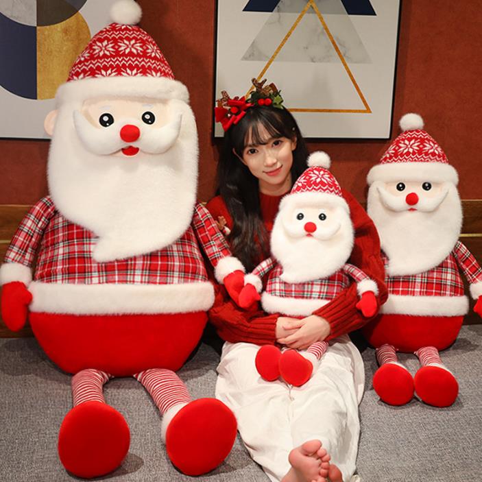 Christmas Santa Plush Toy Claus Plush Doll Red Santa Stuffed Toys Girl Gift Pillow 2