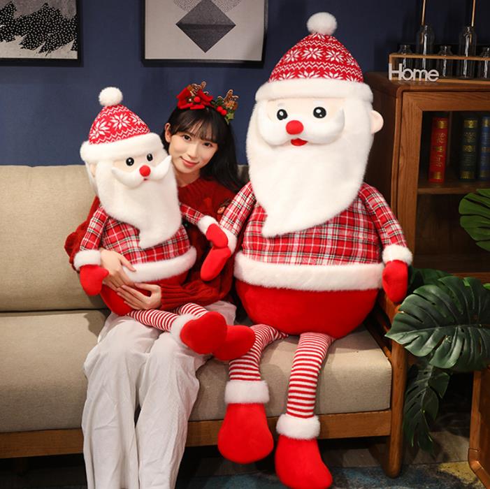Christmas Santa Plush Toy Claus Plush Doll Red Santa Stuffed Toys Girl Gift Pillow 3