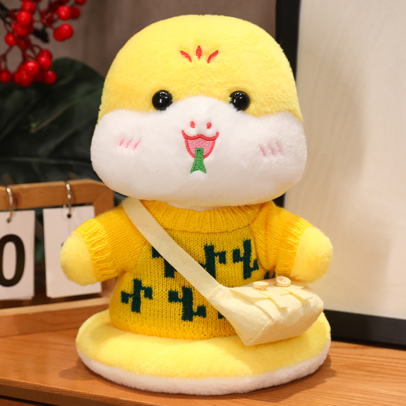 Eco-Friendly Yellow Snake Stuffed Animal - Soft Cuddly Plush Toy for Kids & Animal Lovers 3