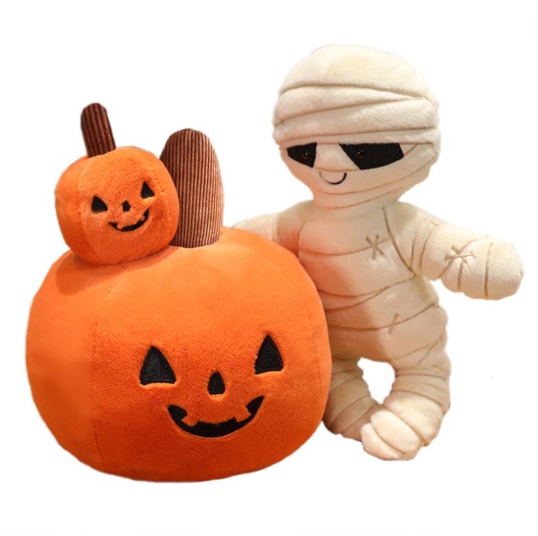 Halloween Plush Toys Spooky Scary Mummy Stuffed Toys For Halloween Party Fun Smiling Pumpkin Soft Dolls 6