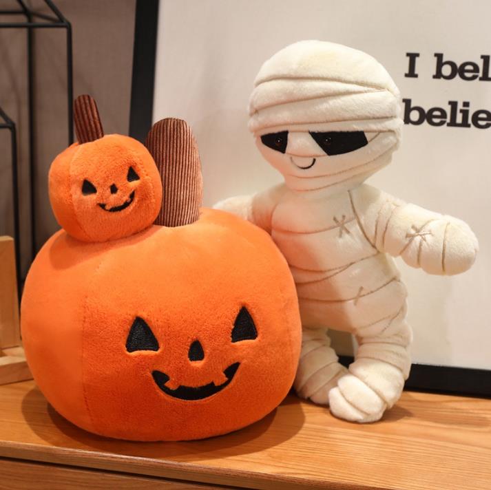 Halloween Plush Toys Spooky Scary Mummy Stuffed Toys For Halloween Party Fun Smiling Pumpkin Soft Dolls 1