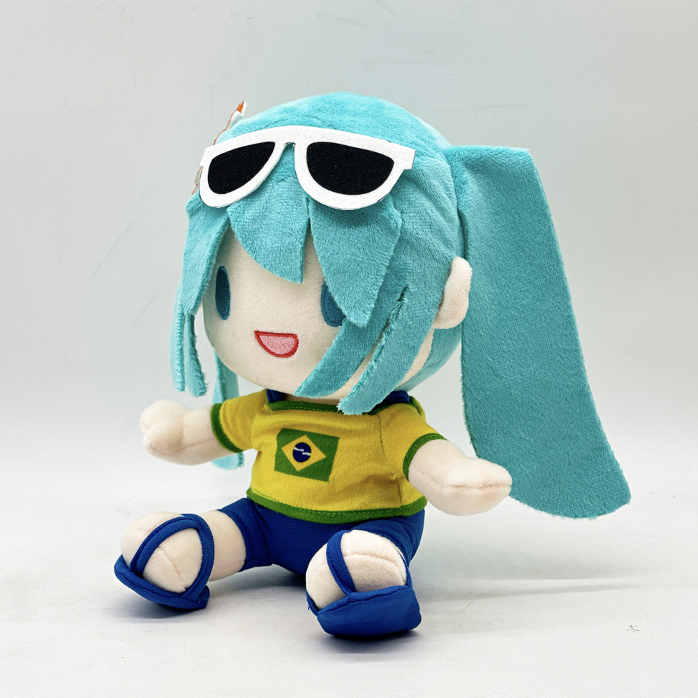 Wholesale Cute Brazilian miku Plush Toy Blue Hair Girl Doll Anime & Manga Action Figures For Sale Factory Price 8