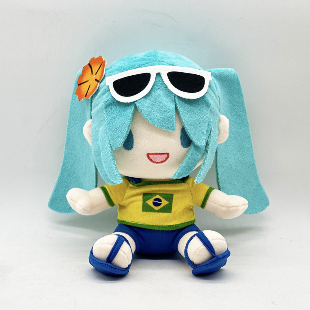 Wholesale Cute Brazilian miku Plush Toy Blue Hair Girl Doll Anime & Manga Action Figures For Sale Factory Price 7