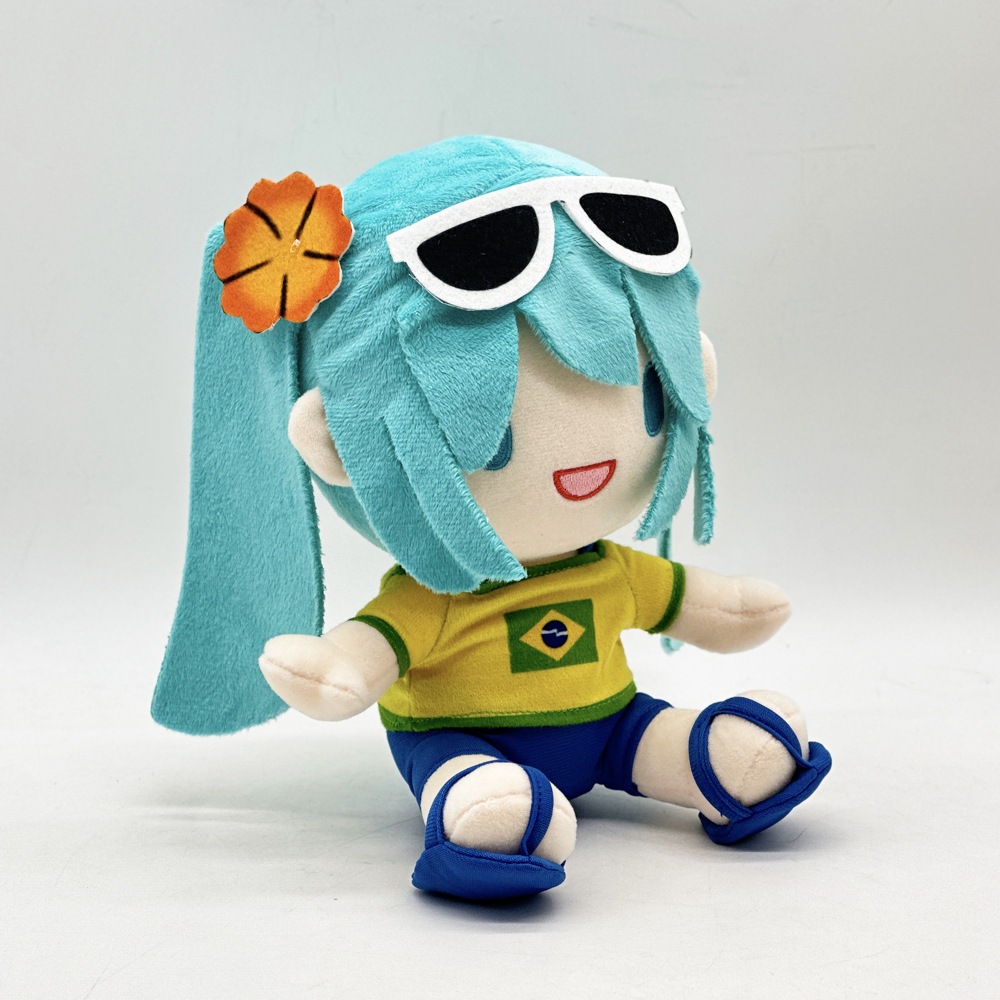 Wholesale Cute Brazilian miku Plush Toy Blue Hair Girl Doll Anime & Manga Action Figures For Sale Factory Price 2