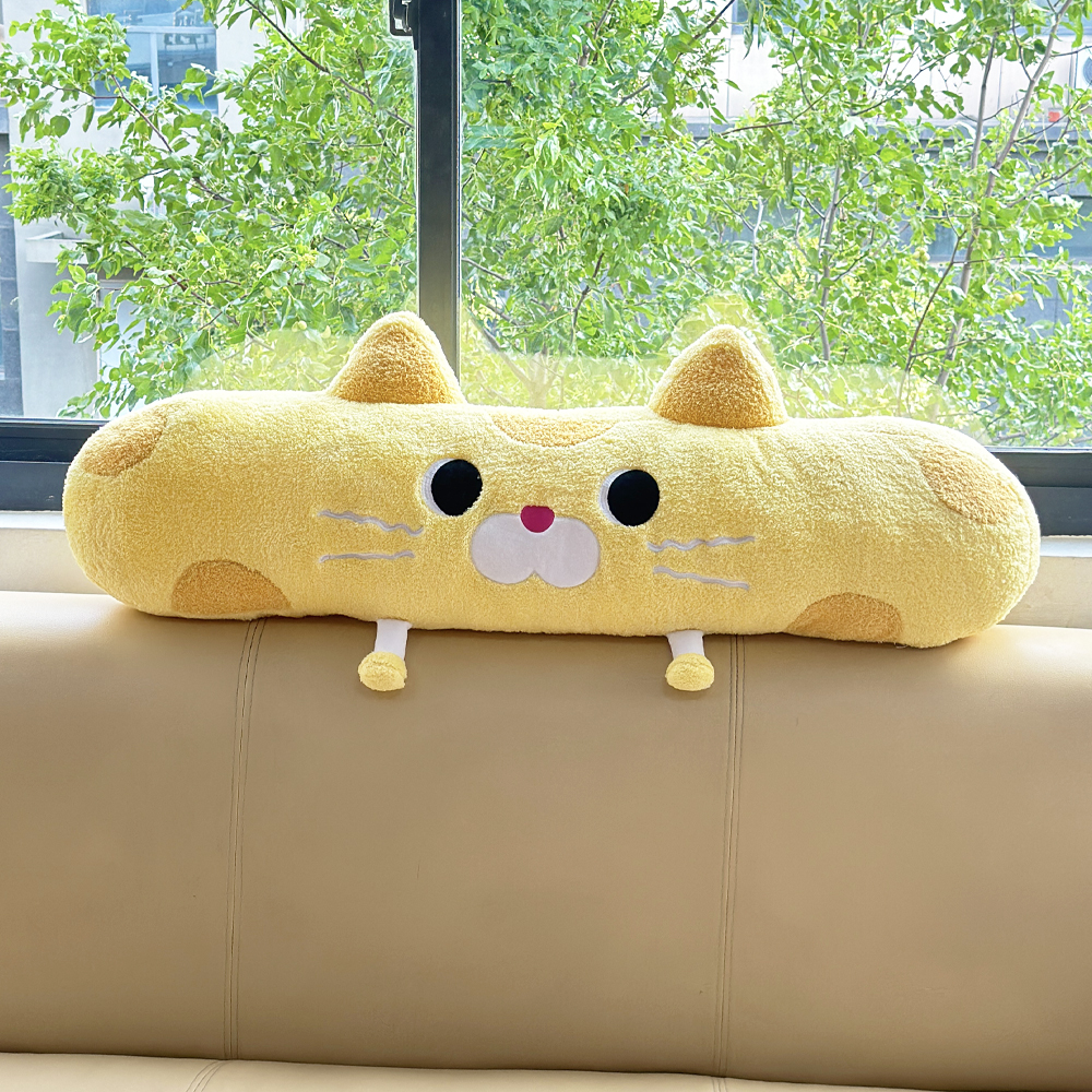 Pink Cat Long Plush Pillow Stuffed Animal Toys Sleeping Pillows 1