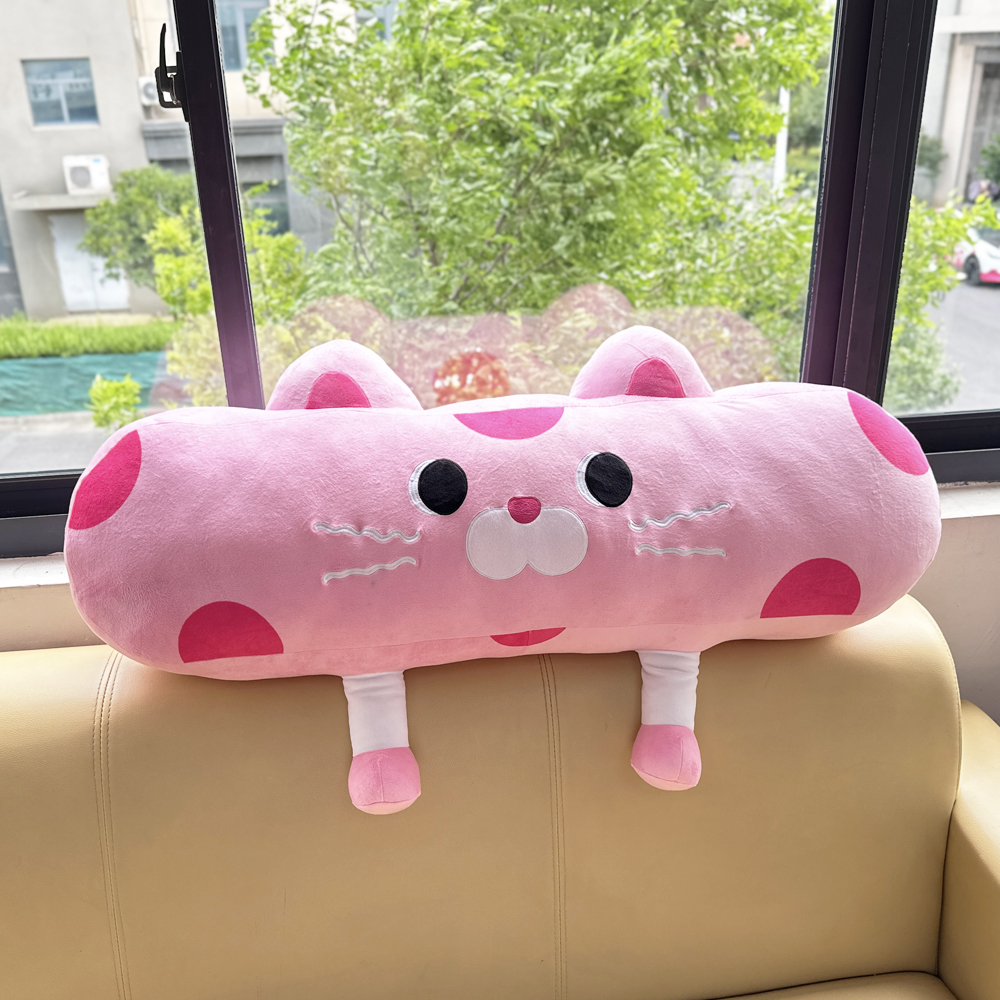 Pink Cat Long Plush Pillow Stuffed Animal Toys Sleeping Pillows 4