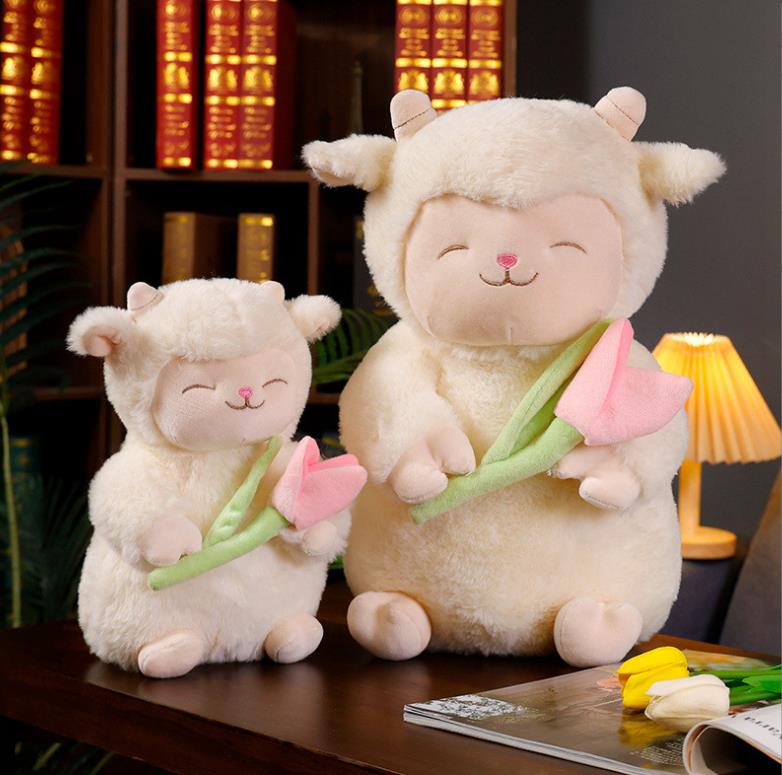 Cute tulip lamb Baa Baa doll plush toy lamb doll sleep comfort hug Pillow doll 2