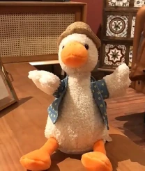 Custom stuffed plush toy custom duck doll keychain plush pillow with company logo embroidered 1