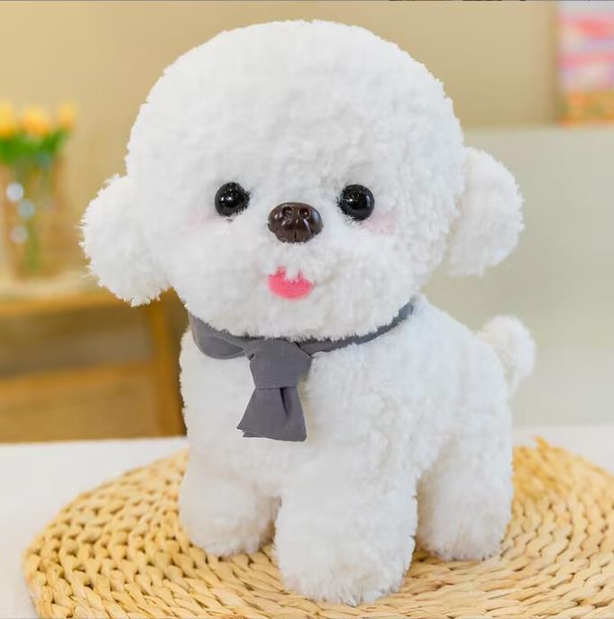 Simulation White Bichon Bear Doll Cute Gray Teddy Dog Plush Toy Pet Dog Doll 1