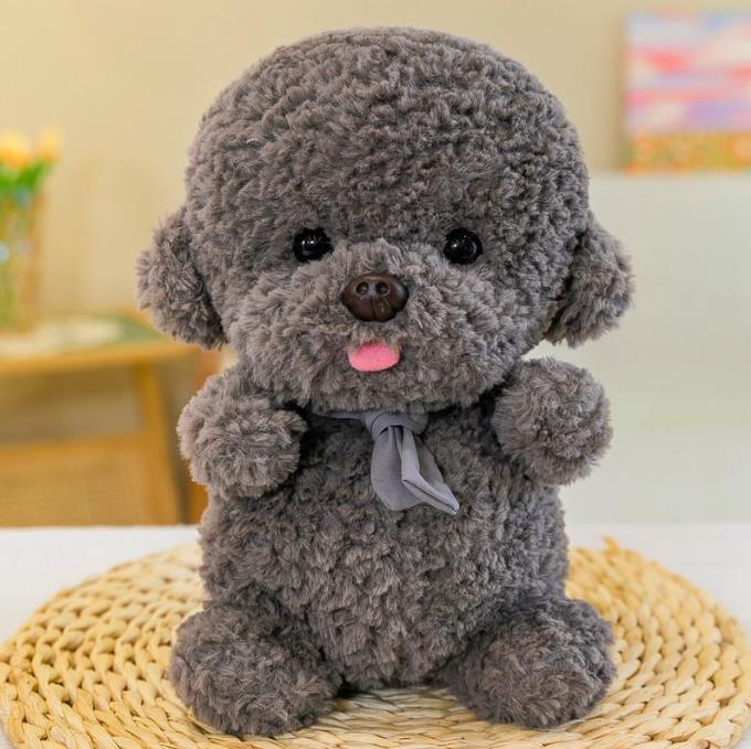 Simulation White Bichon Bear Doll Cute Gray Teddy Dog Plush Toy Pet Dog Doll 2