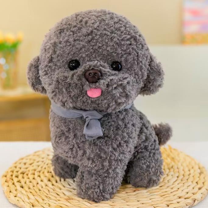 Simulation White Bichon Bear Doll Cute Gray Teddy Dog Plush Toy Pet Dog Doll 4