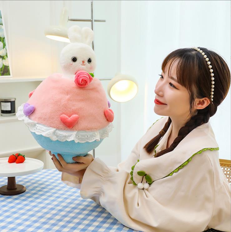 Cute Rabbit Flower Plush Bouquet Stuffed Valentine's Day Stuffed Bunny  Girlfriends Gifts 5