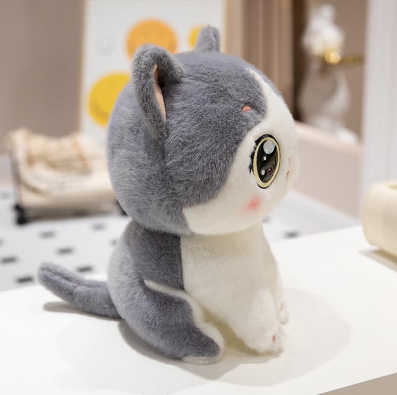 Custom Big Eyes Cartoon Cat Plush Toy Plush Cat Sitting Pillows Stuffed Animal Toys Baby Accompany Kids Gift 5