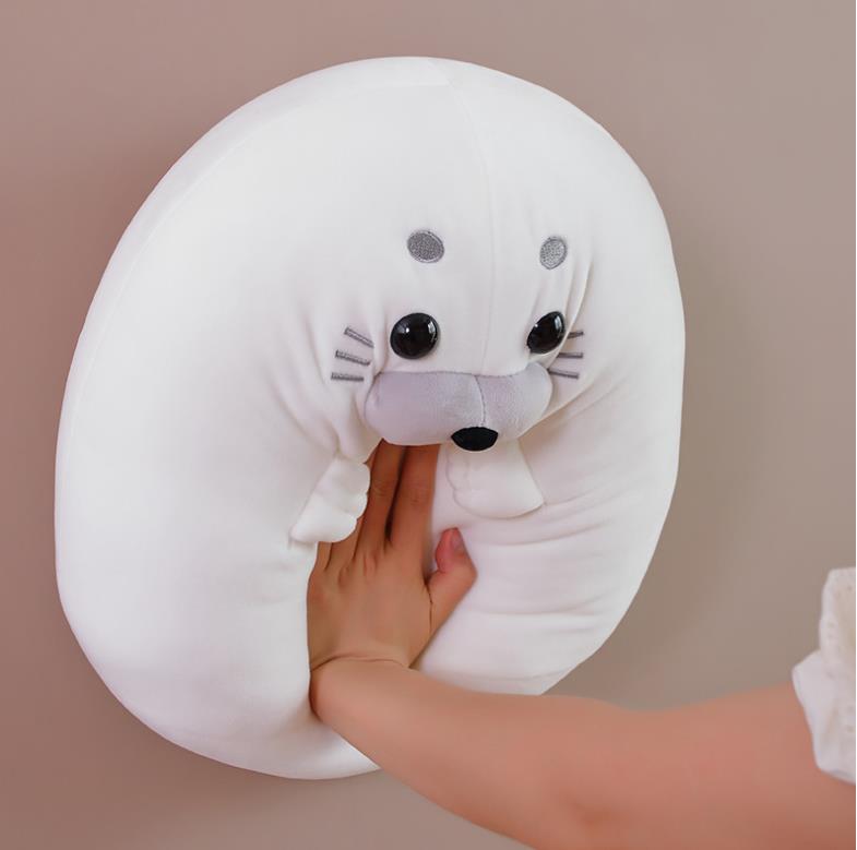 Cute Sea Seal Animal Pillow Stuffed Toy Back Cushion Comfortable Cushion inflatable Kids Soft Seal Hugging Pillow 2