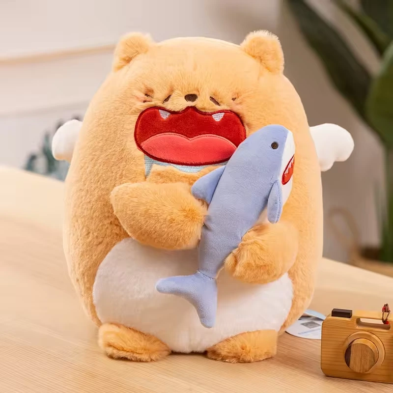 Custom Stuffed Funny Design Lovely Gluttonous Rabbit Cat Plush Toy 1