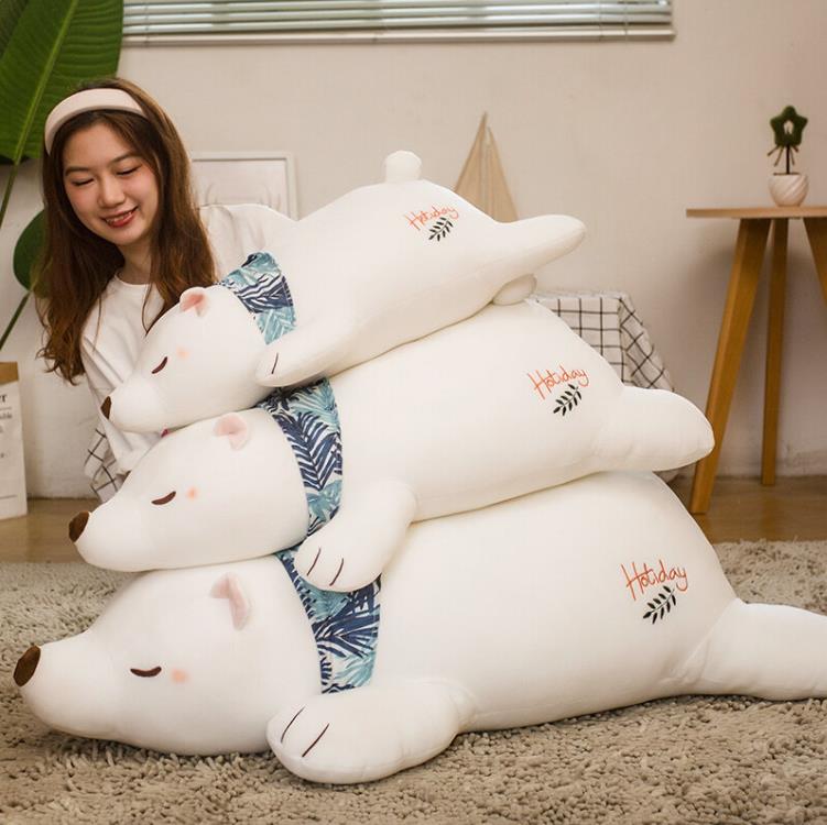 Polar bear prone plush toy sleeping pillow creative cute girl heart doll crane machine claw children's gift 1