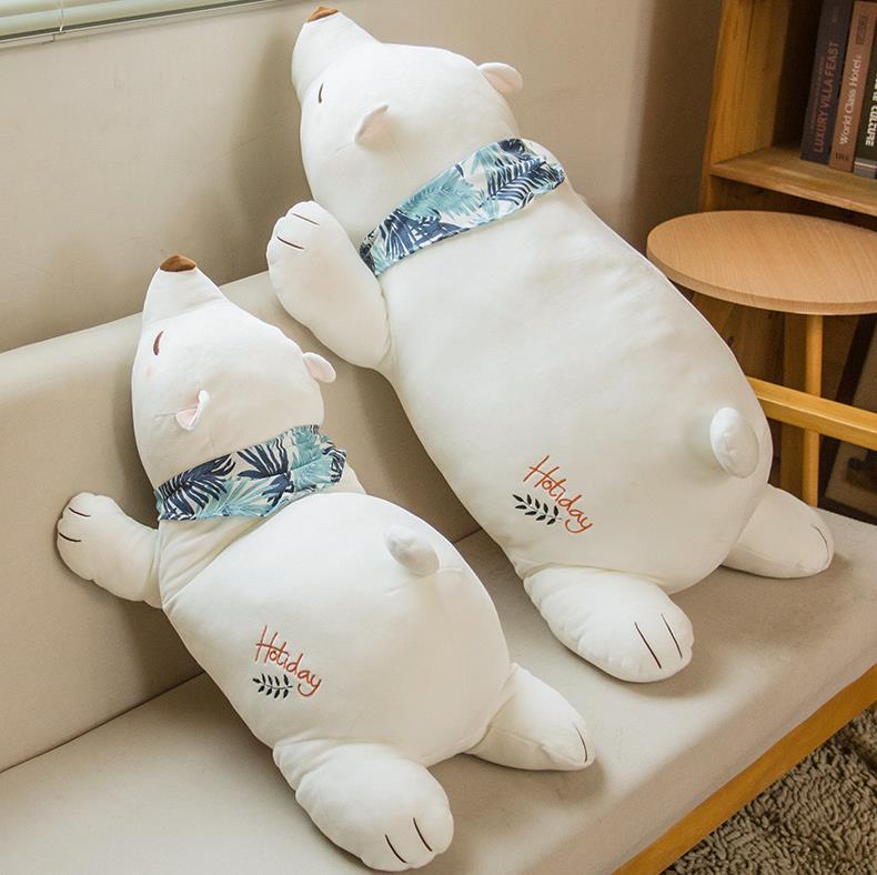 Polar bear prone plush toy sleeping pillow creative cute girl heart doll crane machine claw children's gift 2