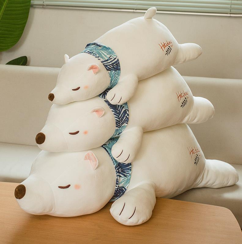 Polar bear prone plush toy sleeping pillow creative cute girl heart doll crane machine claw children's gift 3