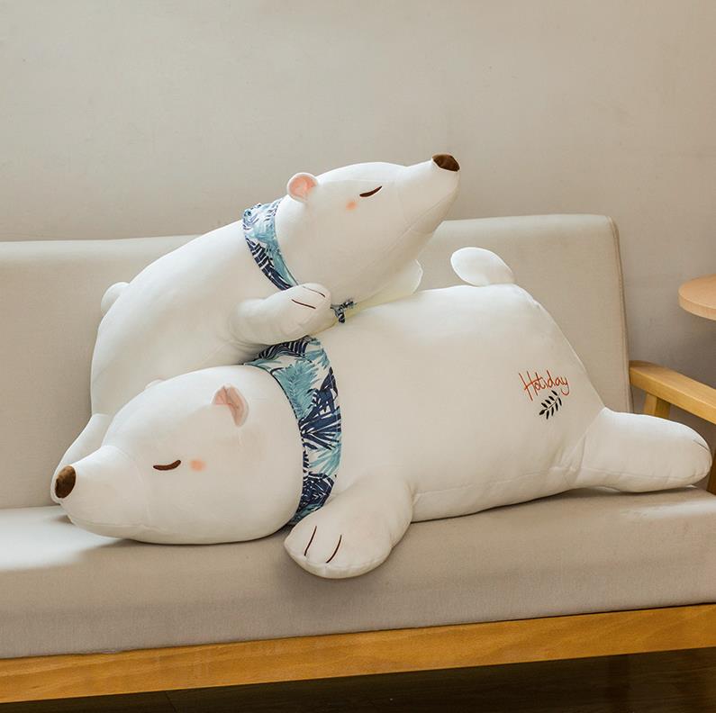Polar bear prone plush toy sleeping pillow creative cute girl heart doll crane machine claw children's gift 5
