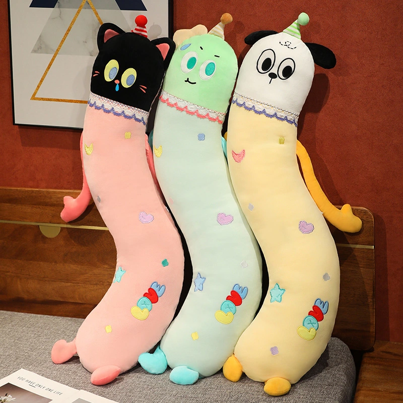 Stuffed color big eye cute animal toys plush pillow big eye cat for kids 1