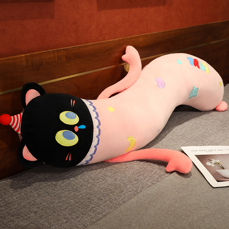 Stuffed color big eye cute animal toys plush pillow big eye cat for kids 3