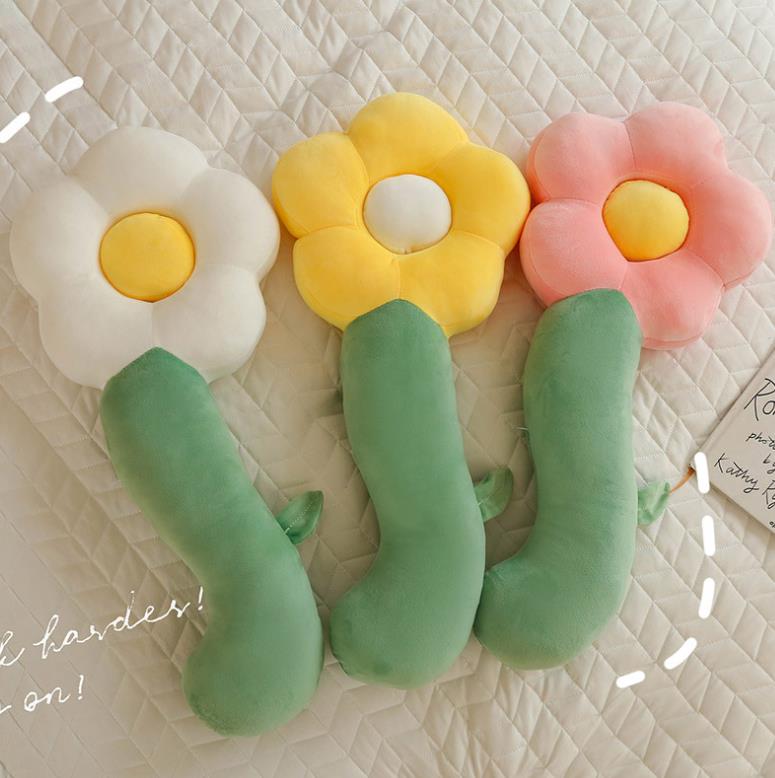 Beatiful Sun Flower Plush Pillow Super Soft Long Plant Pillows Toy Bed Cushion 5