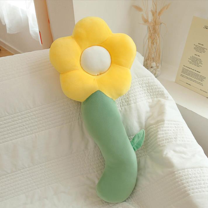 Beatiful Sun Flower Plush Pillow Super Soft Long Plant Pillows Toy Bed Cushion 1