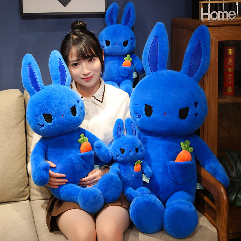 New Customized Stuffed Animal Plush Toy Lovely Blue Rabbit Soft Doll Gift Toy 3