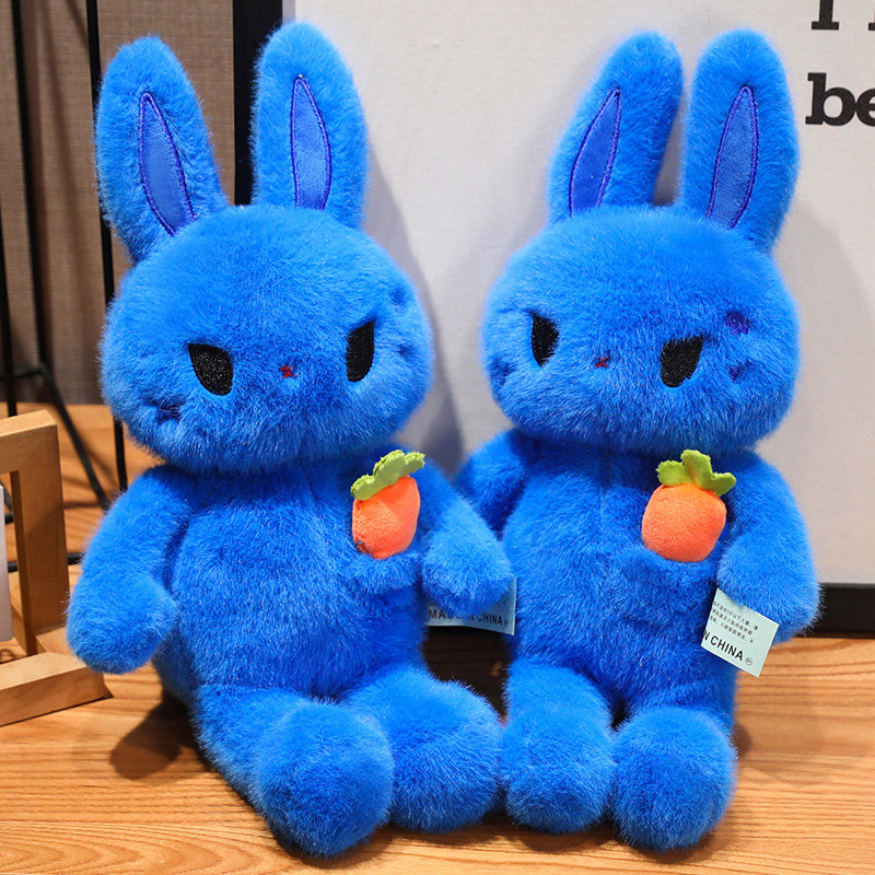 New Customized Stuffed Animal Plush Toy Lovely Blue Rabbit Soft Doll Gift Toy 1