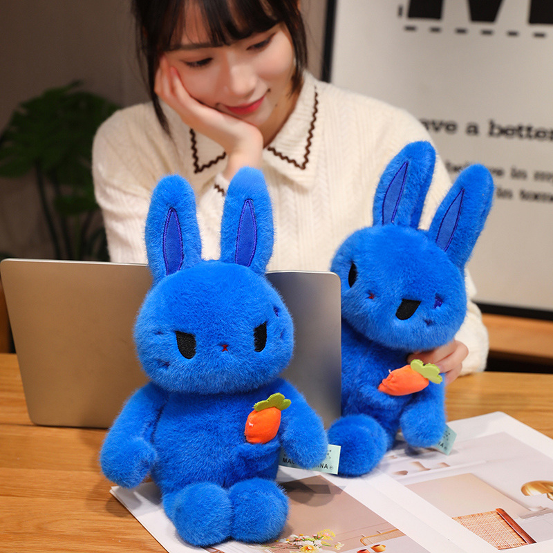 New Customized Stuffed Animal Plush Toy Lovely Blue Rabbit Soft Doll Gift Toy 2