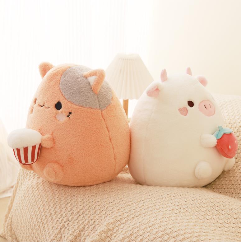 Wholesale Manufactory Cute Cat Plush Toy Pink Cow Stuffed Animal Pillows Girl Soft Cute Custom Toys 4