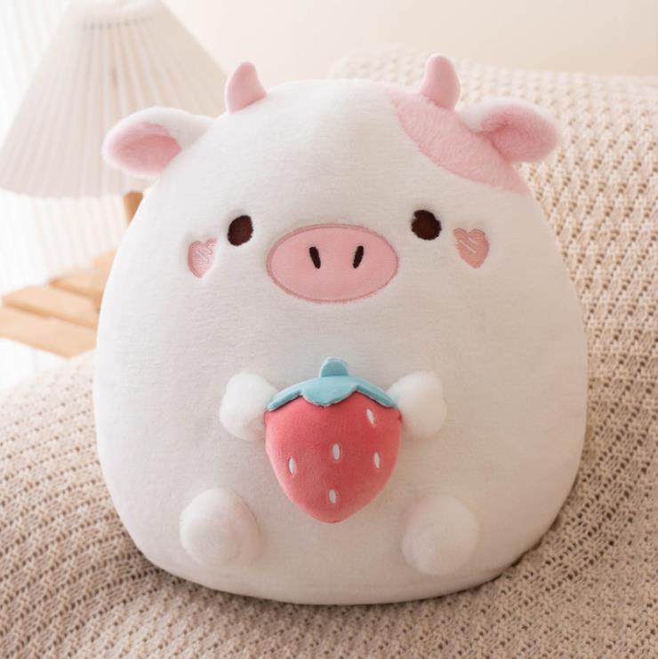 Wholesale Manufactory Cute Cat Plush Toy Pink Cow Stuffed Animal Pillows Girl Soft Cute Custom Toys 2