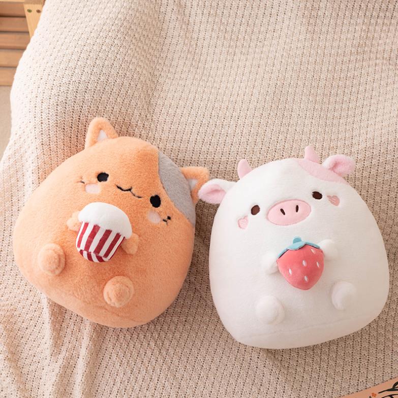Wholesale Manufactory Cute Cat Plush Toy Pink Cow Stuffed Animal Pillows Girl Soft Cute Custom Toys 6