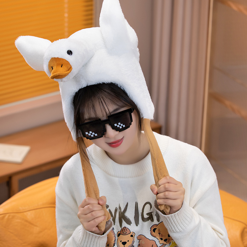 Wholesale Fashionable Lovely Stuffed Plush White Goose Hat Decoration Toy 1