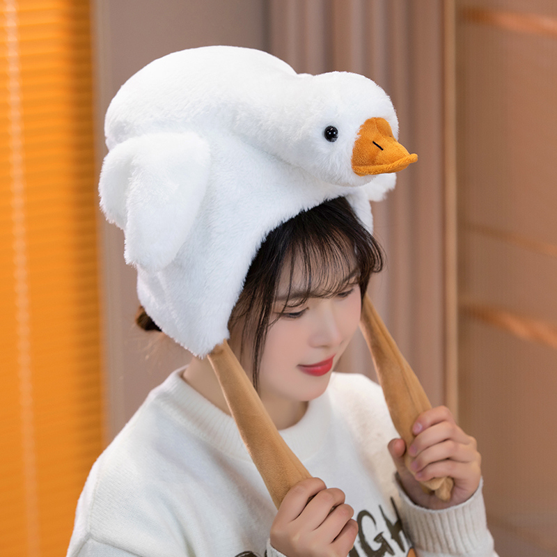 Wholesale Fashionable Lovely Stuffed Plush White Goose Hat Decoration Toy 3