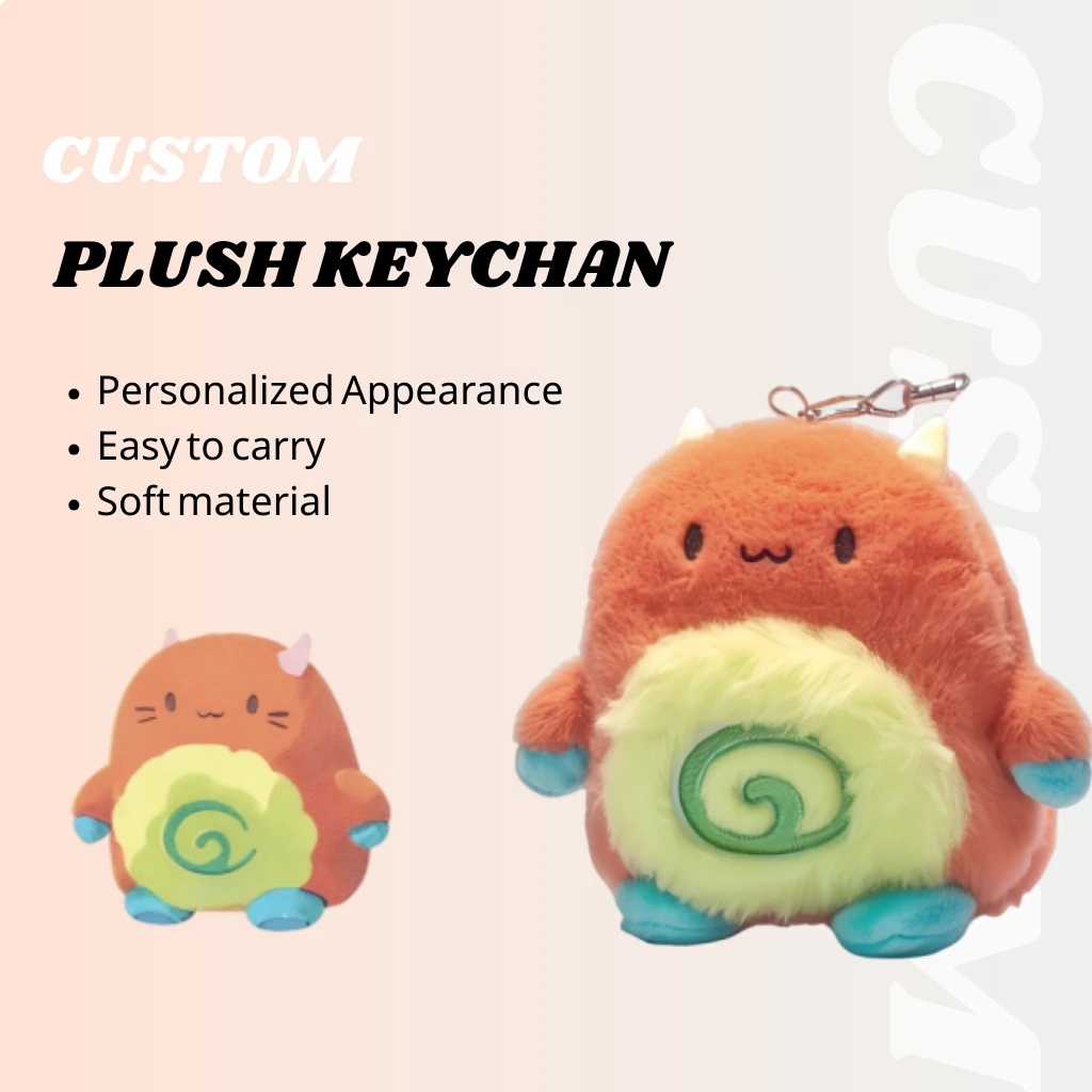 ODM OEM Hot Sale Custom Plush Keychain Manufacturer Soft Animal Fur Soft Monster Mini Mascot Pendant 1