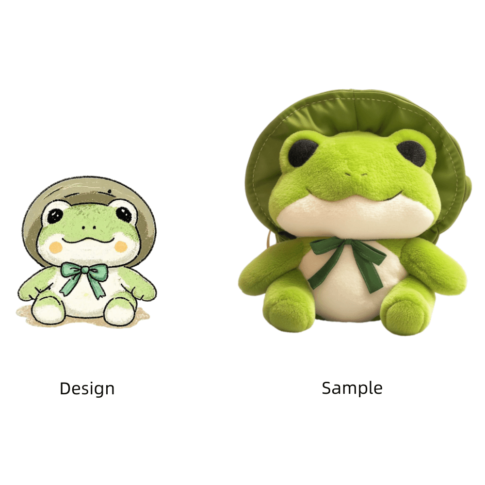 Plush Manufacturer Custom Made Smile Hot Sale Stuffed Green Frog Plush Toy Cute Cartoon Travel Frog Stuffed Doll 10