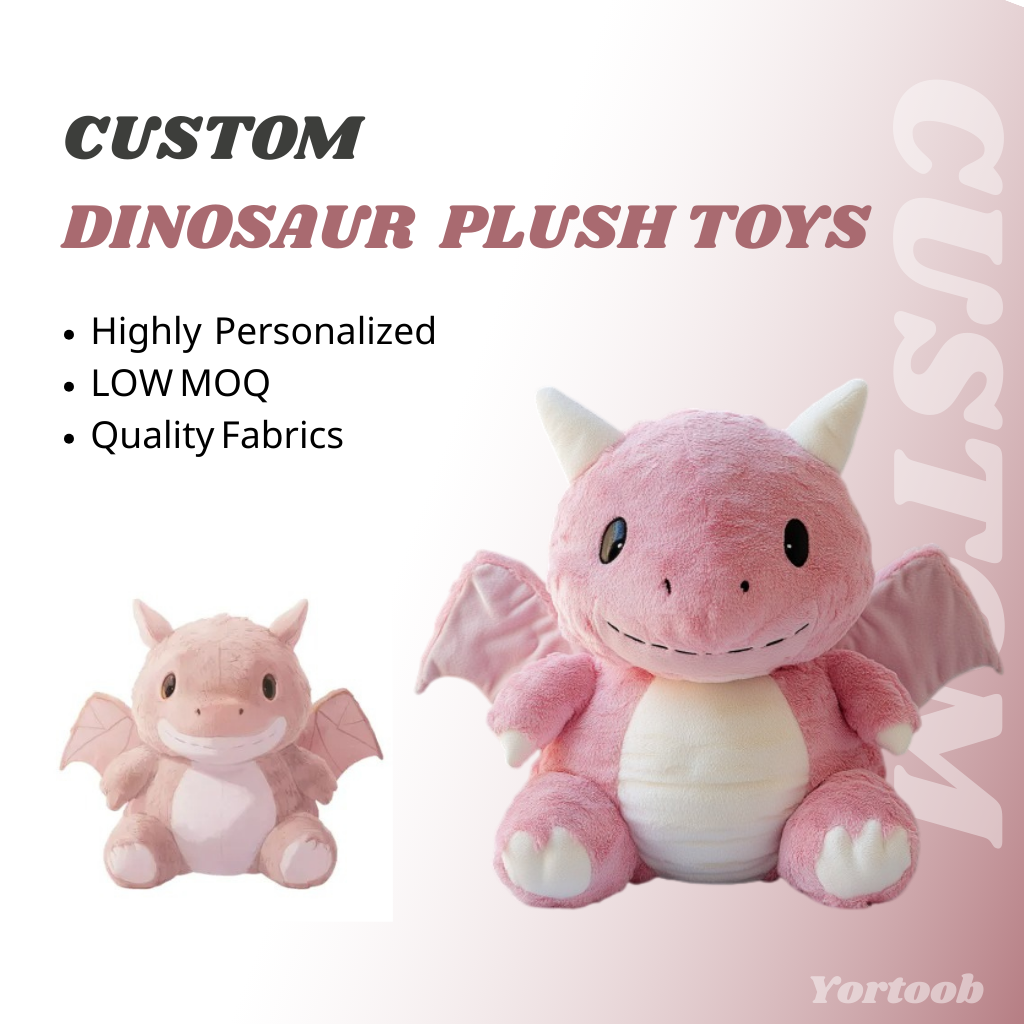 Customized Pink Dinosaur Stuffed Animal Kawaii Cute Soft Plush Toys Dinosaur Pillow High Quality Mascot Doll 9