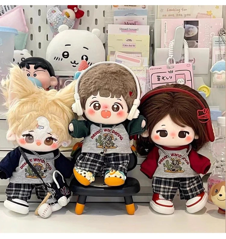 20cm  Cotton Doll Waistcoat Cute Casual Vintage Style Set Plush Doll's Clothes Accessories 1