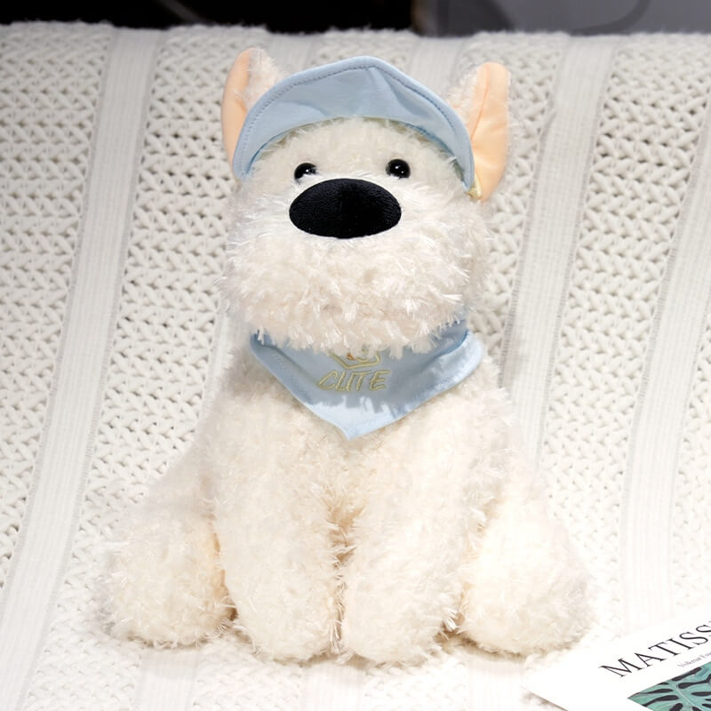 Wholesale Cute West Highland Terrier Plush Toy in Squatting Posture with a Headscarf  Stuffed Toy  - Yortoob 22